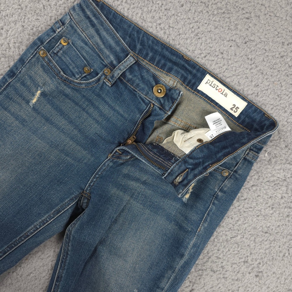 Pistola Womens Jeans Size 25 Distressed Denim Blue Skinny Zip Ankle